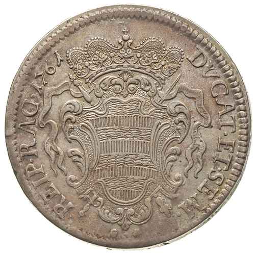 talar 1761 / G-B, srebro 27.96 g, Dav. 1639, niewielkie uderzenie na awersie, ale przyzwoicie zachowany