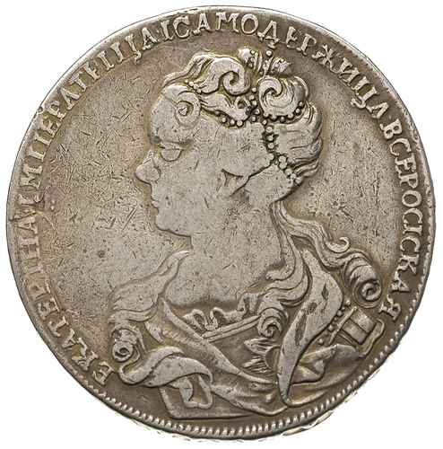 rubel 1726, Krasnyj Dwor, typ orła z rocznika 1725, srebro 27.63 g, Diakov 2, Bitkin 14, prawdopodobnie po usunięciu zawieszki?