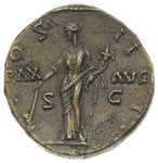 Antonin Pius 138-161, sestercja 145-161, Rzym, Aw: Głowa cesarza w wieńcu w prawo, ANTONINVS AVG P..