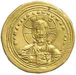 Bazyli II Bułgarobójca 976-1025, histamenon 1005-1025, Konstantynopol, Aw: Popiersie Chrystusa w n..