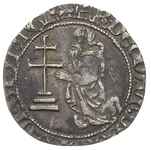 RODOS, Zakon Joanitów, Dieudonné of Gozo 1346-1353, gigliato, Aw: Zakonnik klęczący w lewo przed k..