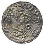 Knut 1016-1035, denar, Aw: Popiersie w czepcu z 