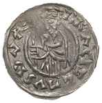 Brzetysław I 1037-1055, denar, A: Popiersie księcia z chorągwią w lewo, BRACISLAVS DVX, Rw: Książę..