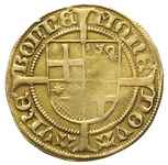 Kolonia- biskupstwo, Hermann IV Heski 1480-1508, goldgulden 1476-1481, Aw: Chrystus na tronie na w..