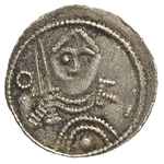 Władysław Wygnaniec 1138-1146, denar, Aw: Książę z mieczem, po lewej O, po prawej H, srebro 0.40 g..