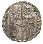 Stefan Uros II Milutin 1282-1321, grosz, Aw: Chrystus siedzący na tronie na wprost, u góry IC - XC..