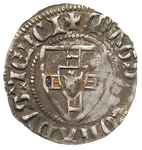 Konrad III von Jungingen 1393-1407, szeląg, Aw: Tarcza wielkiego mistrza i napis MAGST’ CORADVS TE..