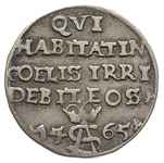 trojak 1565, Tykocin, Iger V.65.d (R5), Ivanauskas 9SA60-9, T. 15, moneta z cytatem z psalmu zwana..