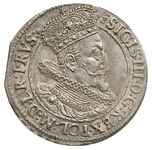 ort 1616, Gdańsk, popiersie króla z kryzą, dwukropek i rozetka kończą napis na awersie, moneta wyb..
