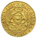 dukat 1657, Gdańsk, Aw: Popiersie króla w prawo i napis wokoło IOAN CAS D G R POL & SUEC M D L R, ..