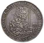 talar 1697, Drezno, Aw: Popiersie króla w prawo, Rw: Tarcza herbowa, 28.90 g, Schnee 985, Kahnt 10..