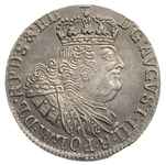 szóstak 1761, Gdańsk, szeroka korona w herbie Gdańska, Kahnt 730 wariant a, wyśmienity stan zachow..