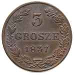 3 grosze 1837, Warszawa, Iger KK.37.1.a (R1), Plage 184, Bitkin 1199, ładne