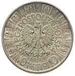 10 złotych 1934, Józef Piłsudski, Parchimowicz 124.a, rzadka moneta z blaskiem menniczym widocznym..