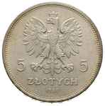 5 złotych 1930, Warszawa, Sztandar, Parchimowicz 115.a, piękne, patyna