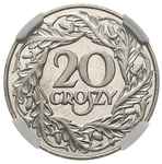 20 groszy 1923, Wiedeń, nikiel, Parchimowicz 105, moneta wybita stemplem lustrzanym w pudełku NGC ..