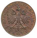 1 złoty 1932, Głowa kobiety, na rewersie wypukły napis PRÓBA, brąz 3.20 g, Parchimowicz P-131.b, n..