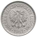 1 złoty 1967, Warszawa, Parchimowicz 213.d, bardzo rzadkie i pięknie zachowane