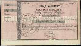 obligacja tymczasowa na 100 złotych polskich 1863, druk na grubym papierze, Moczydłowski S4, Lucow..