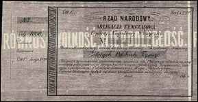 obligacja tymczasowa na 1.000 złotych polskich 1863, druk na grubym papierze, Moczydłowski S6, Luc..