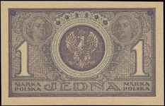 1 marka polska 17.05.1919, seria IAH, Miłczak 19b, Lucow 325 (R0), piękne