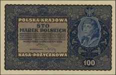 100 marek polskich 23.08.1919, IE Serja B, Miłczak 27c, Lucow 388 (R0), piękne