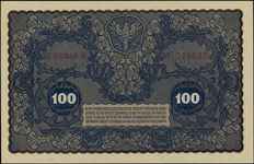 100 marek polskich 23.08.1919, IE Serja B, Miłczak 27c, Lucow 388 (R0), piękne
