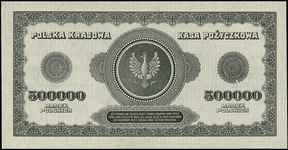 500.000 marek polskich 30.08.1923, seria B, numeracja 7-cyfrowa, Miłczak 36h, Lucow 439 (R4), wyśm..