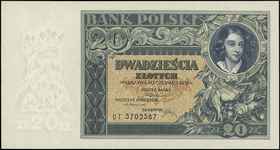 20 złotych 20.06.1931, seria DT., Miłczak 72c, L