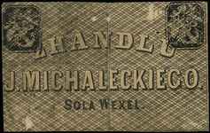 J. Michalecki, bon na 30 kopiejek 1861 do wymiany w Handlu J. Michaleckiego, Jabł. -, odręczna num..