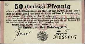 Malbork /Marienburg/, 50 fenigów 24.01.1917, Grabowski M9.1.c i M9.2.c, 2 różne egzemplarze, razem..