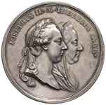 Józef II i Maria Teresa, -medal autorstwa Krafta, hołd Galicji 1773 r, Aw: Popiersia w prawo i nap..
