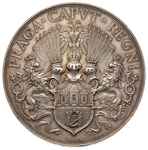 medal nagrodowy PRAGA CAPVT REGNI, Aw: Herb miasta i napis PRAGA CAPVT REGNI, Rw: Kobieta prowadzą..