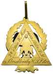 znak masoński Loży Orła Białego w Petersburgu założonej w 1818 r., mosiądz złocony 35.45 g, 55 x 5..
