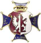 odznaka pamiątkowa 37 Łęczyckiego Pułku Piechoty m. p. Kutno, wzór 2 nie zatwierdzony, dwuczęściow..
