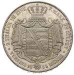 Saksonia, Jan V 1854-1873, dwutalar 1855 / F, srebro 37.09 g, Thun 357, AKS 125, Kahnt 474, Dav. 8..