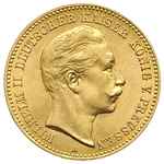 Prusy, Wilhelm II 1888-1918, 10 marek 1892 / A, Berlin, złoto 3.98 g, J. 251, bardzo rzadki roczni..