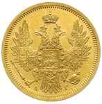 5 rubli 1853 / СПБ-АГ, Petersburg, złoto 6.56 g, Bitkin 36, pięknie zachowane
