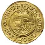 Rudolf II 1576-1608, dukat 1598 / K-B, Krzemnica, złoto 3.43 g, Huszar 1002, lekko gięty, ale pięk..