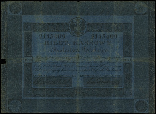 5 złotych 1824, seria A, numeracja 2145409, podp