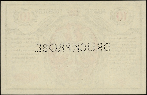 10 marek polskich 9.12.1916, \Generał, \"biletów, druk tylko strony głównej
