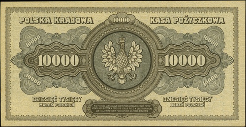 10.000 marek polskich 11.03.1922, seria I, numeracja 9673934, Lucow 422 (R3), Miłczak 32, lekko nieostre rogi, ale wyśmienity egzemplarz