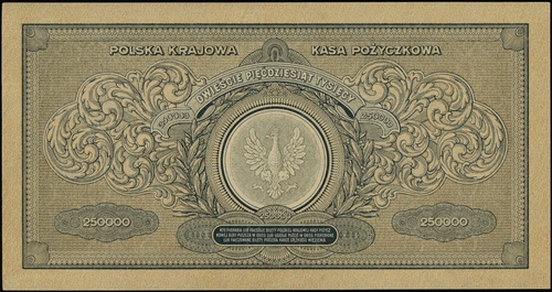 250.000 marek polskich 25.04.1923, seria X, numeracja 526902, Lucow 429 (R5), Miłczak 34b, mało ostre rogi, ale wyśmienity egzemplarz