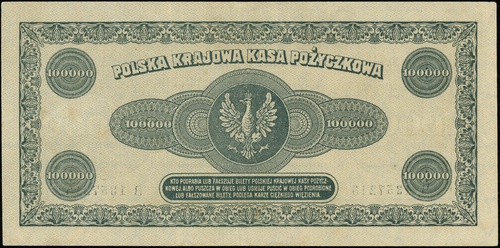 100.000 marek polskich 30.08.1923, seria B, numeracja 1357216, Lucow 433 (R3) - ilustrowany w katalogu kolekcji, Miłczak 35, mało ostre rogi, ale wyśmienity egzemplarz