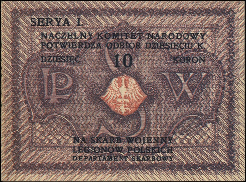 10 koron \na skarb wojenny legionów polskich, seria I