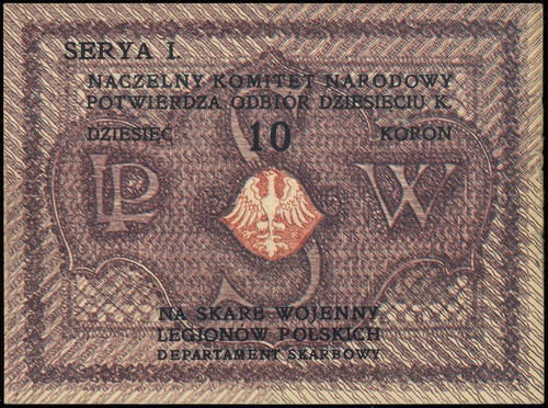 10 koron \na skarb wojenny legionów polskich, se