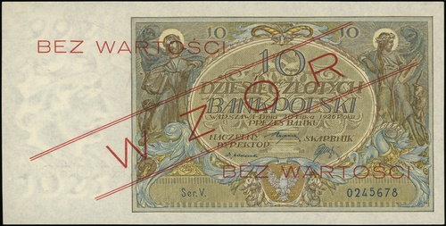 10 złotych 20.07.1926, seria V, numeracja 024567