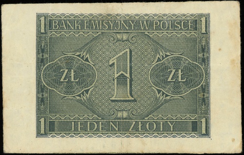 1 złoty 1.08.1941, bez oznaczenia serii i numera