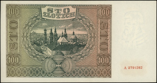 100 złotych 1.08.1941, seria A, numeracja 279128