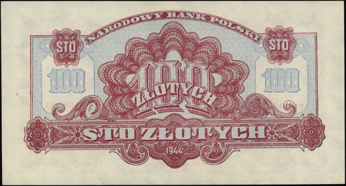 100 złotych 1944, seria TA, numeracja 408929, w 